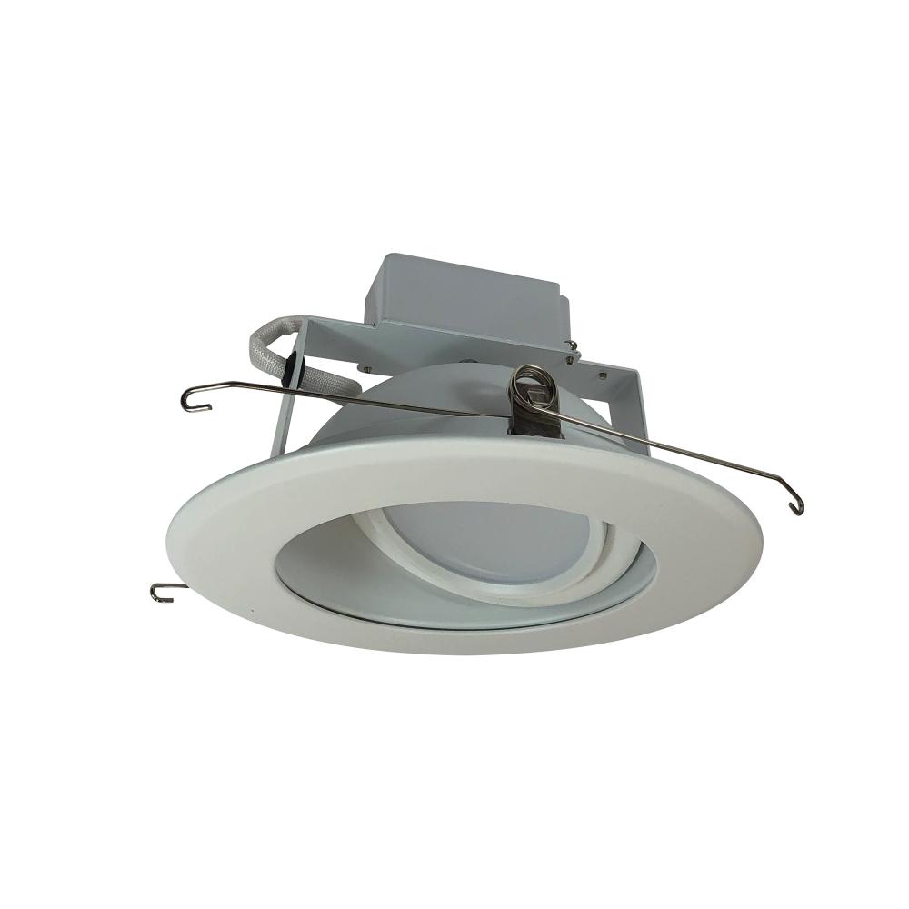 6" Cobalt Adjustable LED Retrofit, 1200lm / 14W, 3000K, White Reflector / White Flange