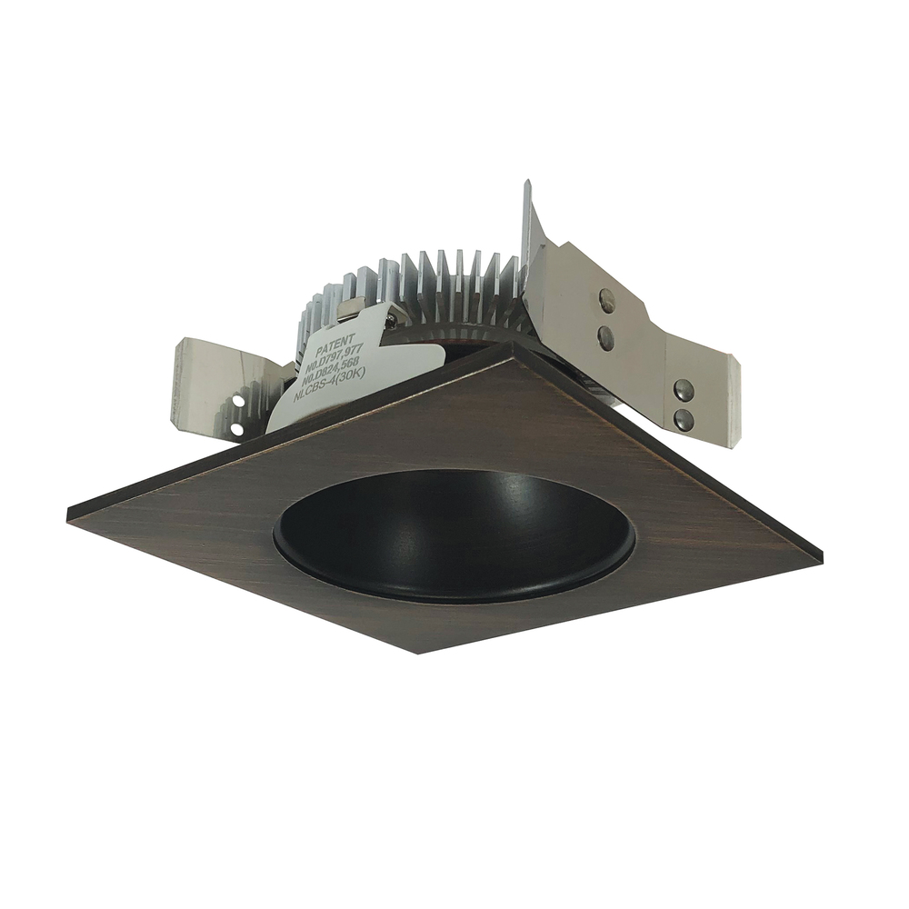 4" Cobalt Shallow High Lumen LED Trim, Square/Round Reflector, 1250lm, 3500K, Bronze