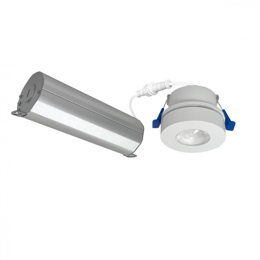 2" M-Wave Can-less Adjustable LED Downlight, 2700K, Matte Powder White finish