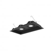 Nora NMRT3-2RL130FBB - Two-Head Flanged LED Multiple Lighting Trim, 900lm per Head w/ Flood Optic, 3000K, Regressed Black