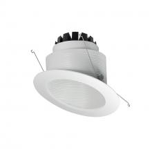 Nora NRM3-6S2L140FW - 6" Marquise III Round Slope Baffle, 900lm, 4000K, Flood Optic, White Baffle/White Flange