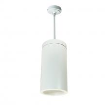 Nora NYLS3-6P1L240NC12WWW - 6" Sapphire III Pendant Mount White Cylinder, Matte Powder White Reflector/Matte Powder White