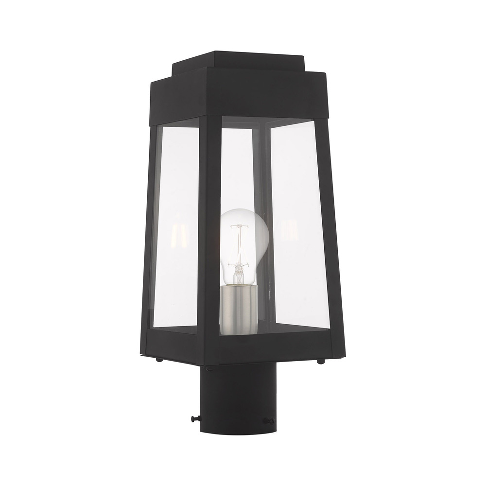 1 Lt Black Outdoor Post Top Lantern