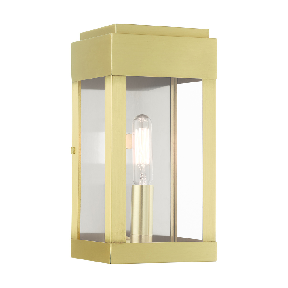 1 Lt Satin Brass  Outdoor ADA Wall Lantern