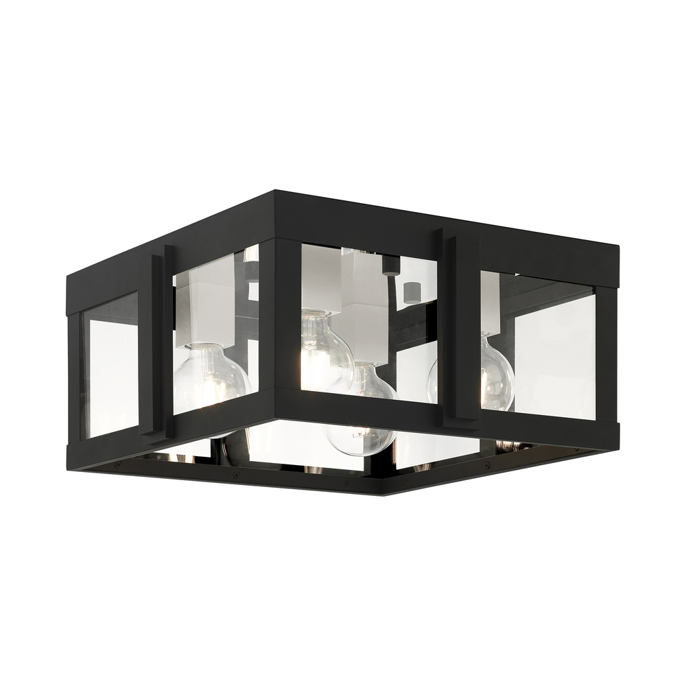 4 Lt Black Outdoor Flush Mount