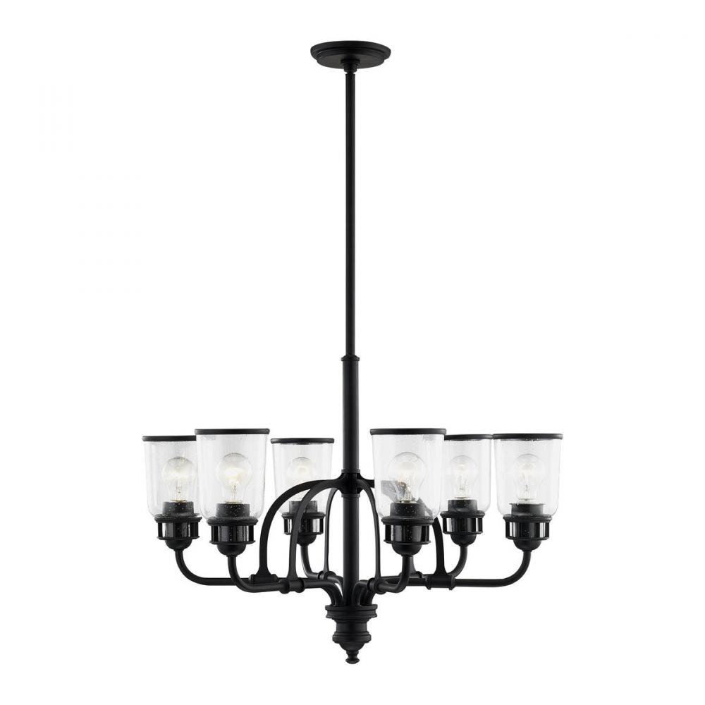 6 Lt Black Chandelier