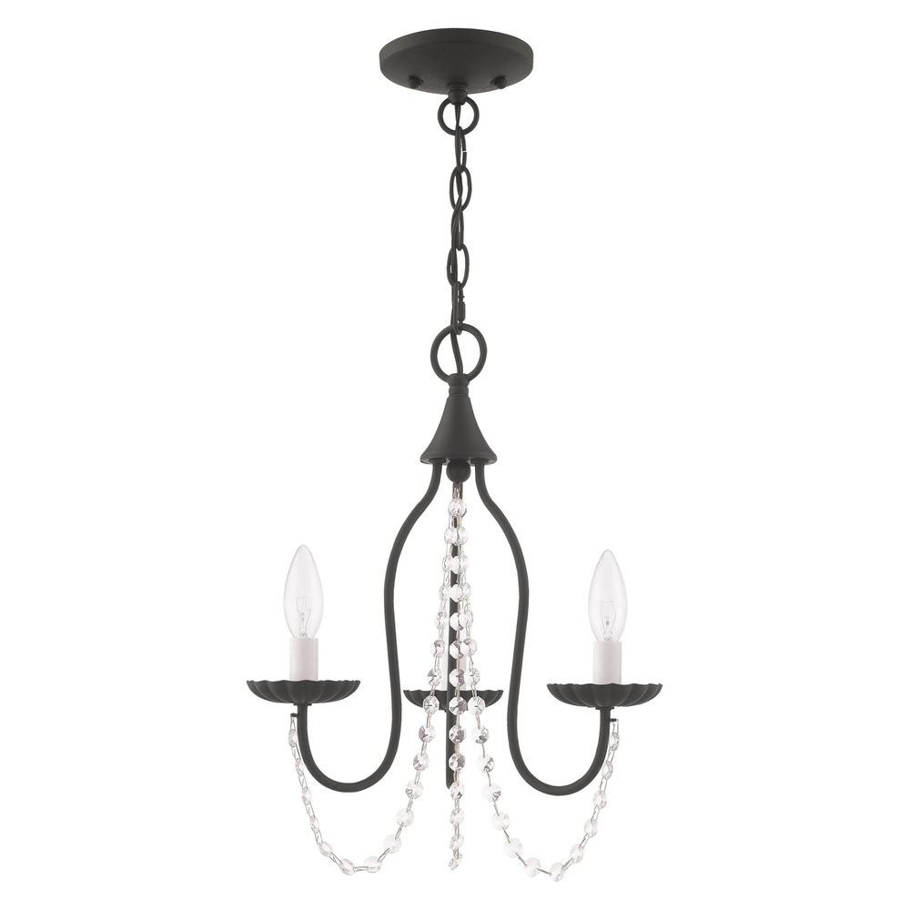 3 Lt Black Mini Chandelier