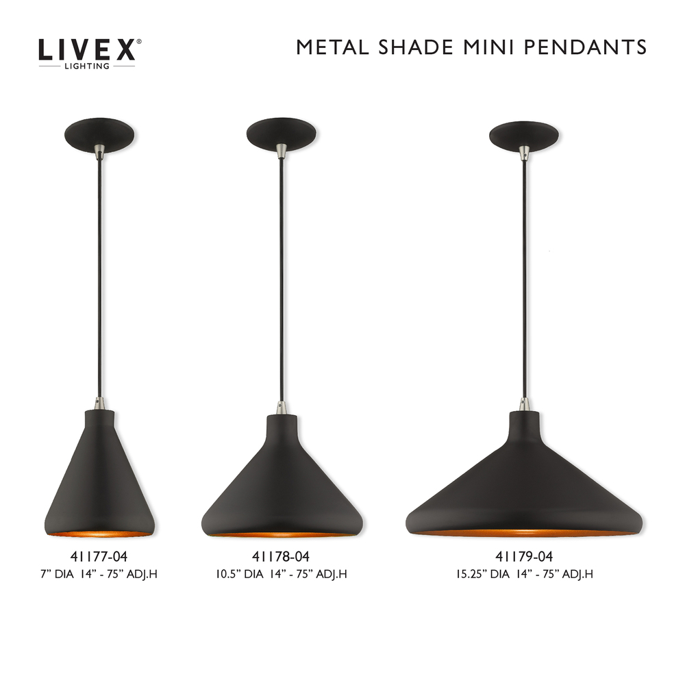 1 Lt Black Mini Pendant