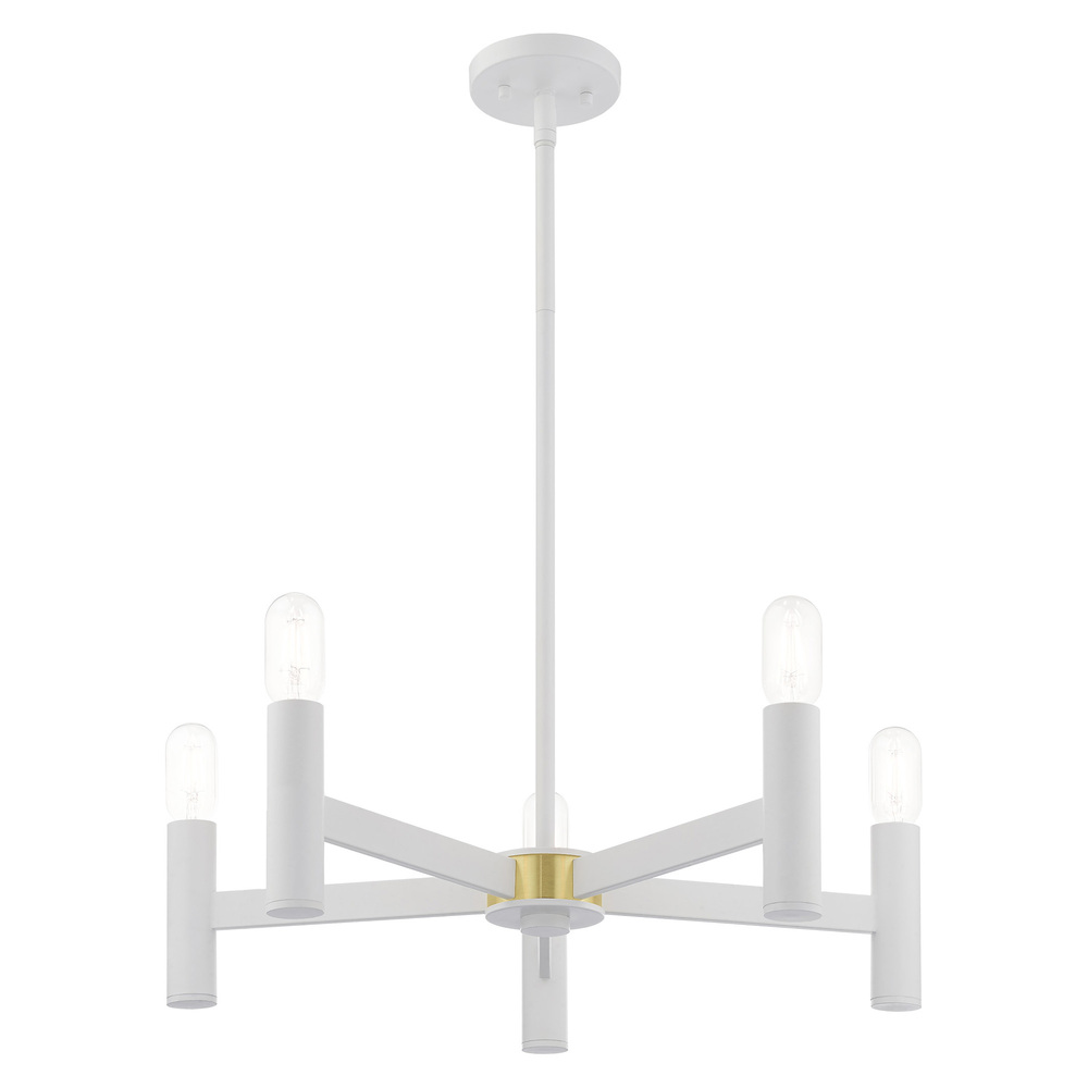 5 Lt White Chandelier