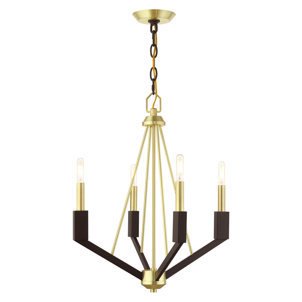 4 Lt Satin Brass  Mini Chandelier