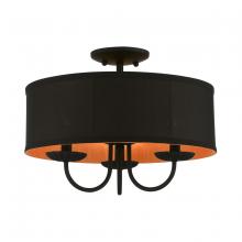 Livex Lighting 45129-04 - 3 Light Black Semi-Flush Mount