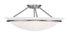 Livex Lighting 4825-91 - 3 Light Brushed Nickel Ceiling Mount