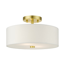 Livex Lighting 51053-12 - 2 Lt Satin Brass Semi Flush