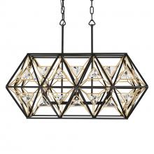 Varaluz 353N03MBFG - Marcia 3-Lt Linear Pendant - Matte Black/French Gold