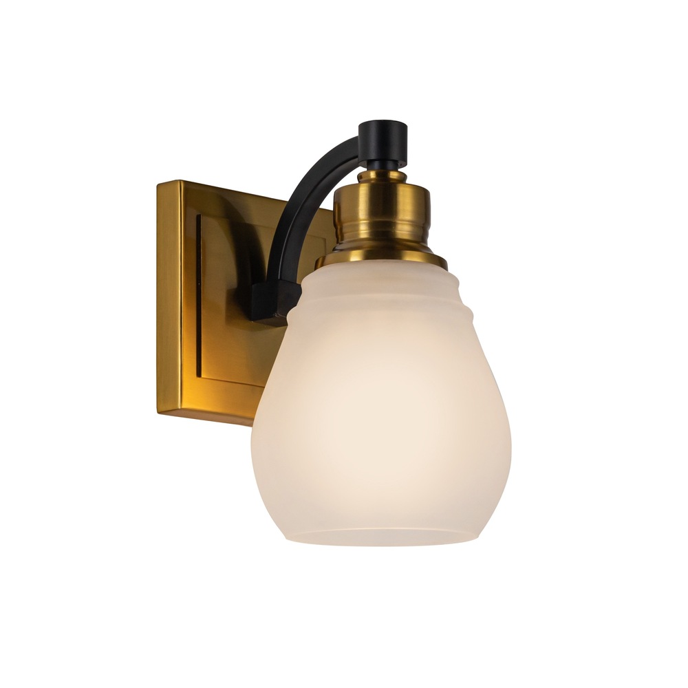 Nelson Collection 1-Light Bathroom Brass & Black