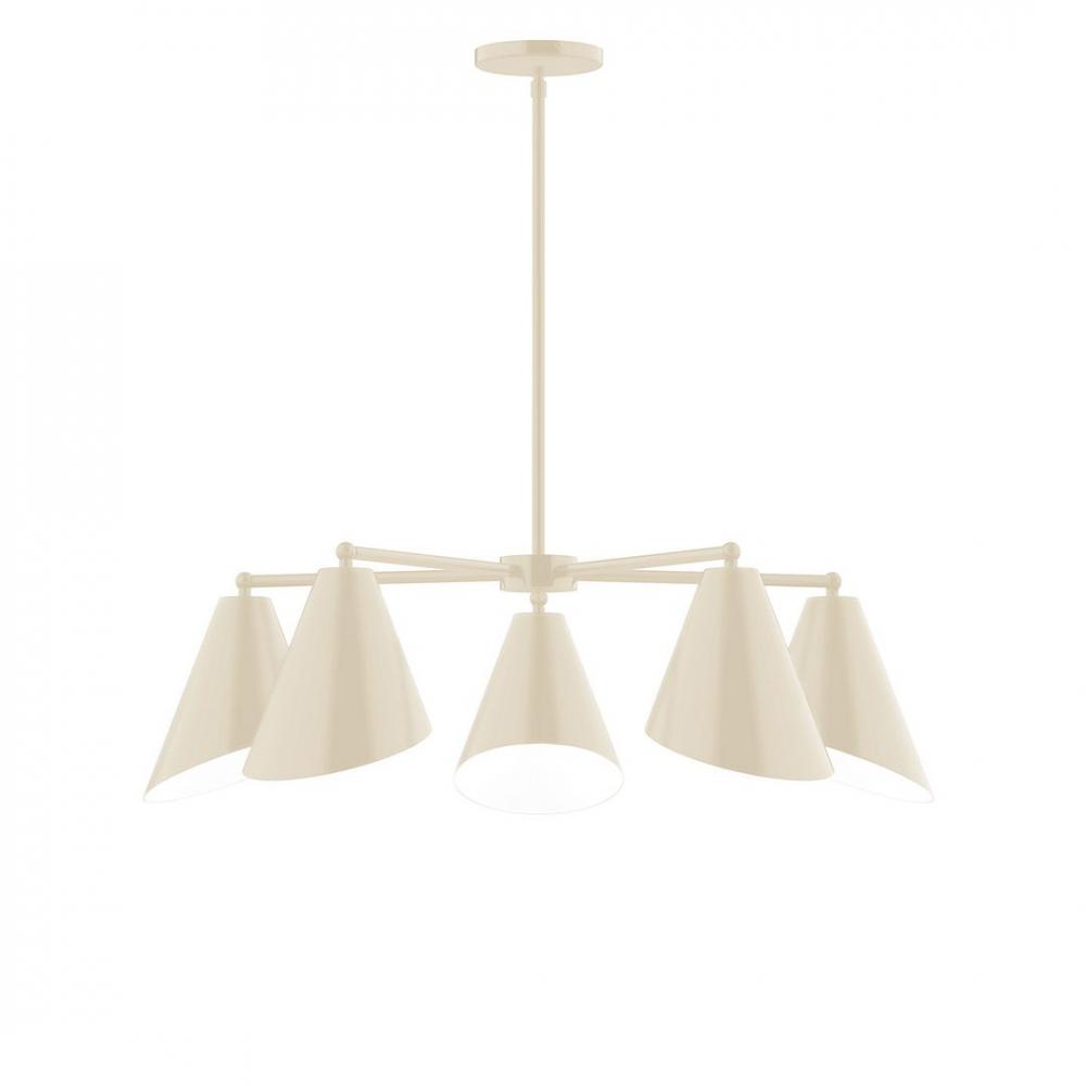 5-Light J-Series Chandelier, Cream