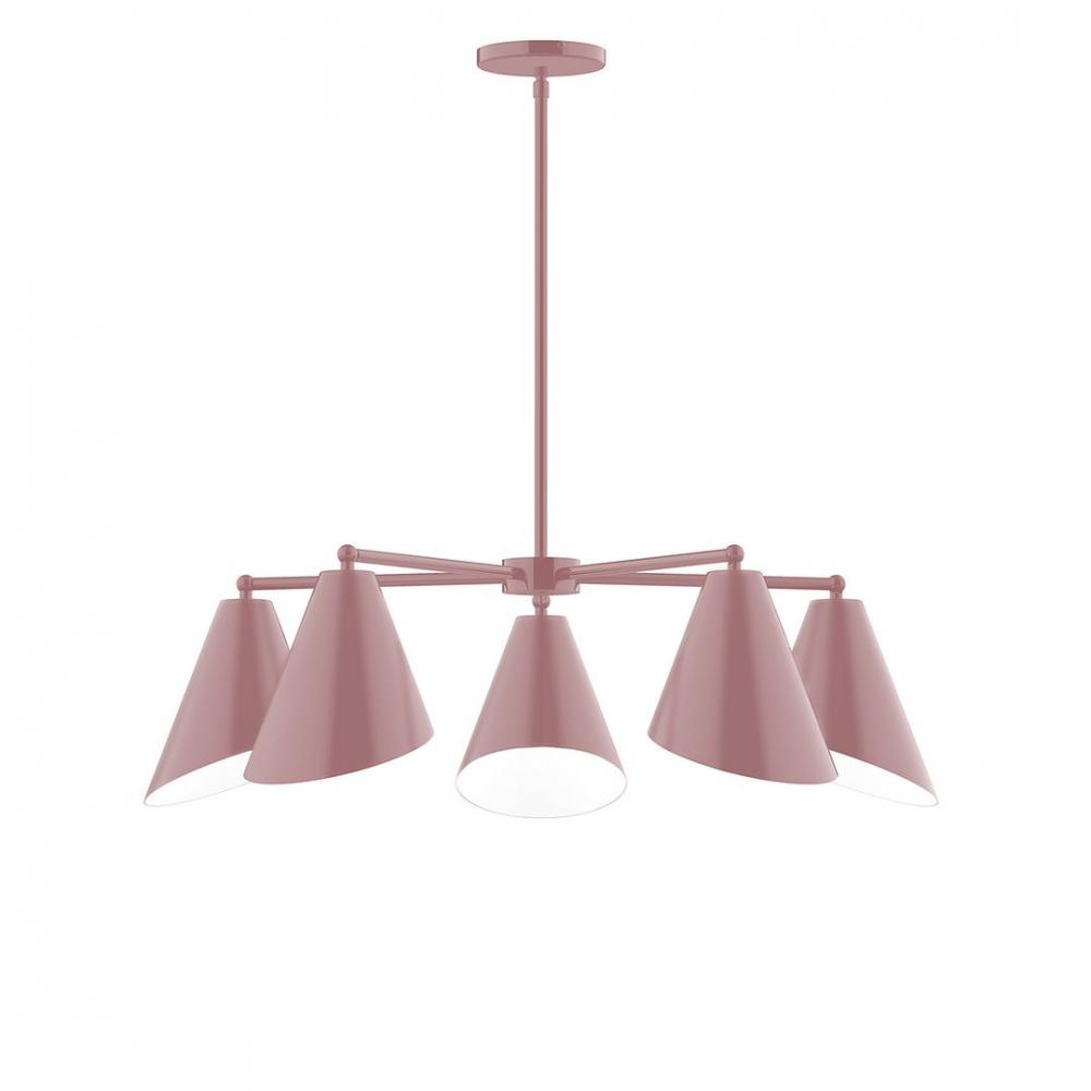 5-Light J-Series Chandelier, Mauve