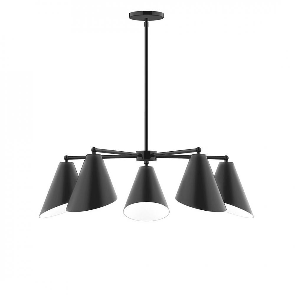 5-Light J-Series Chandelier, Black