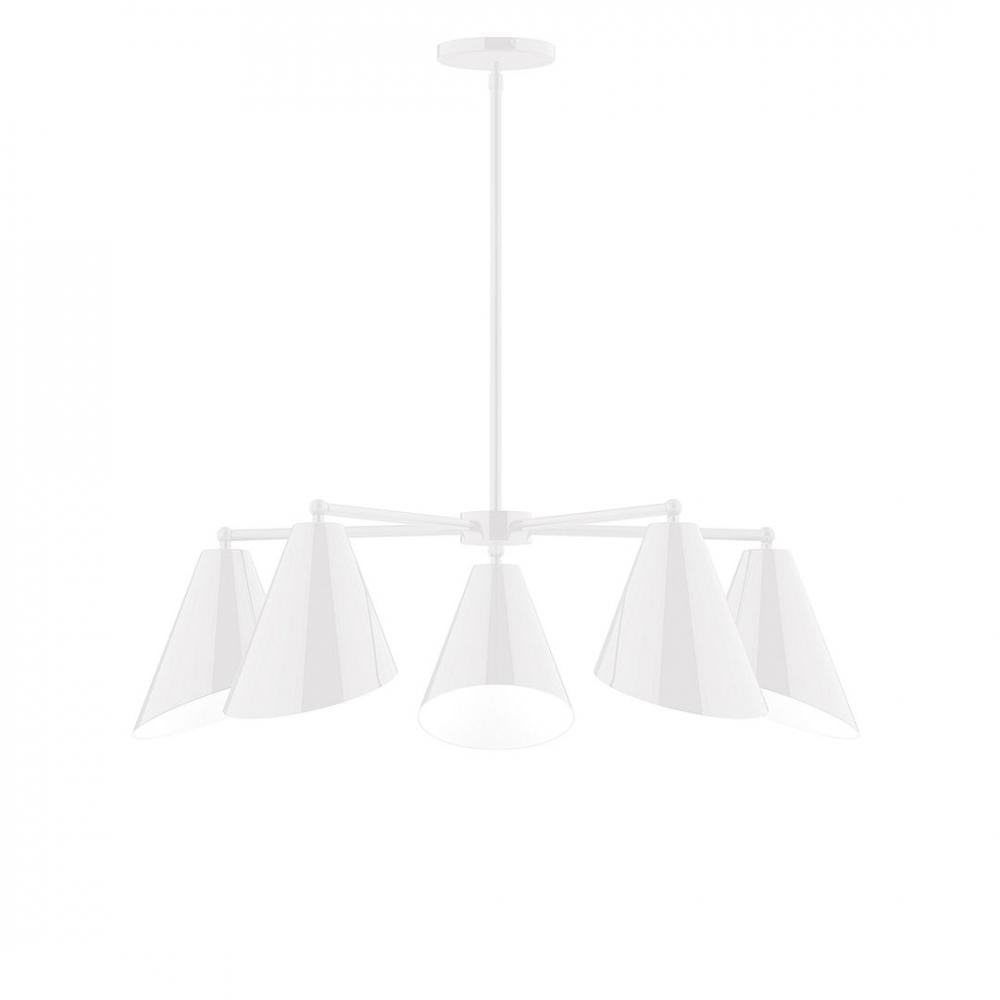 5-Light J-Series Chandelier, White