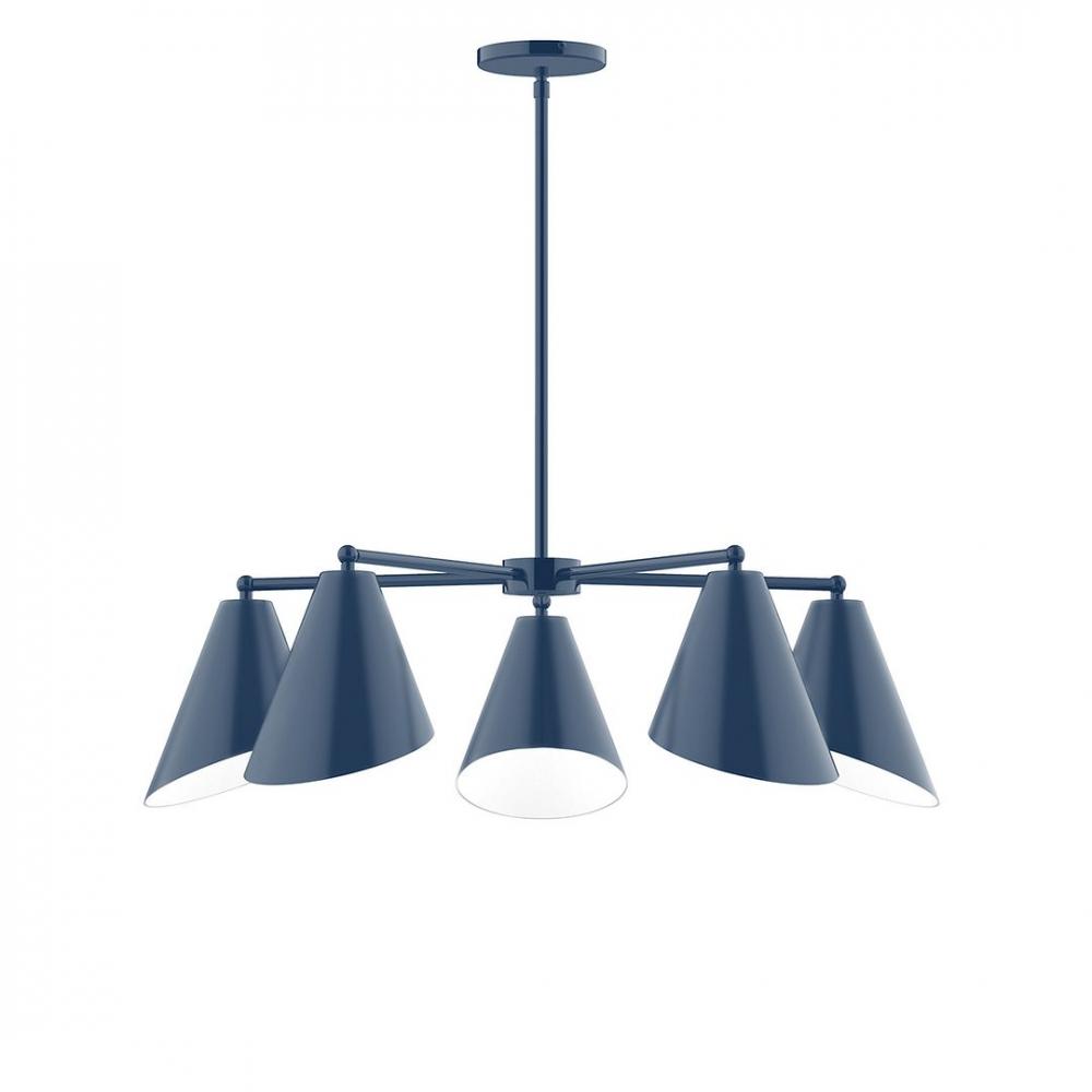 5-Light J-Series Chandelier, Navy