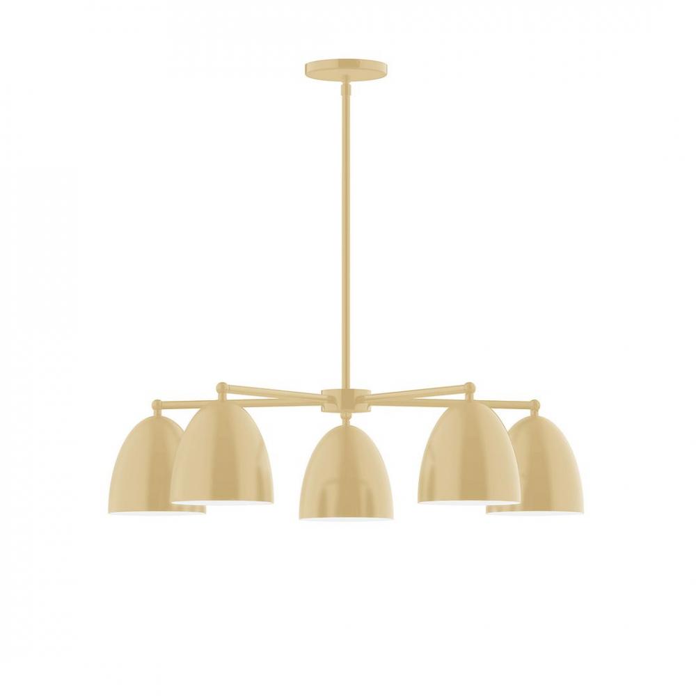 5-Light J-Series Chandelier, Ivory