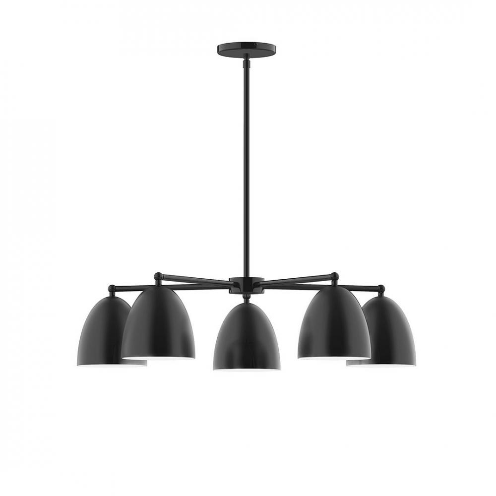 5-Light J-Series Chandelier, Black