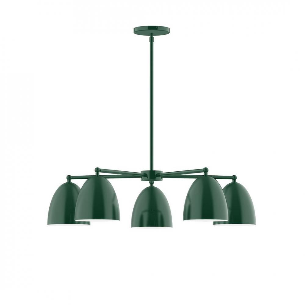 5-Light J-Series Chandelier, Forest Green