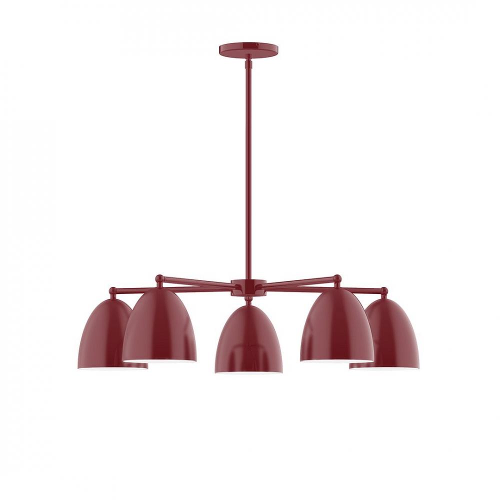 5-Light J-Series Chandelier, Barn Red