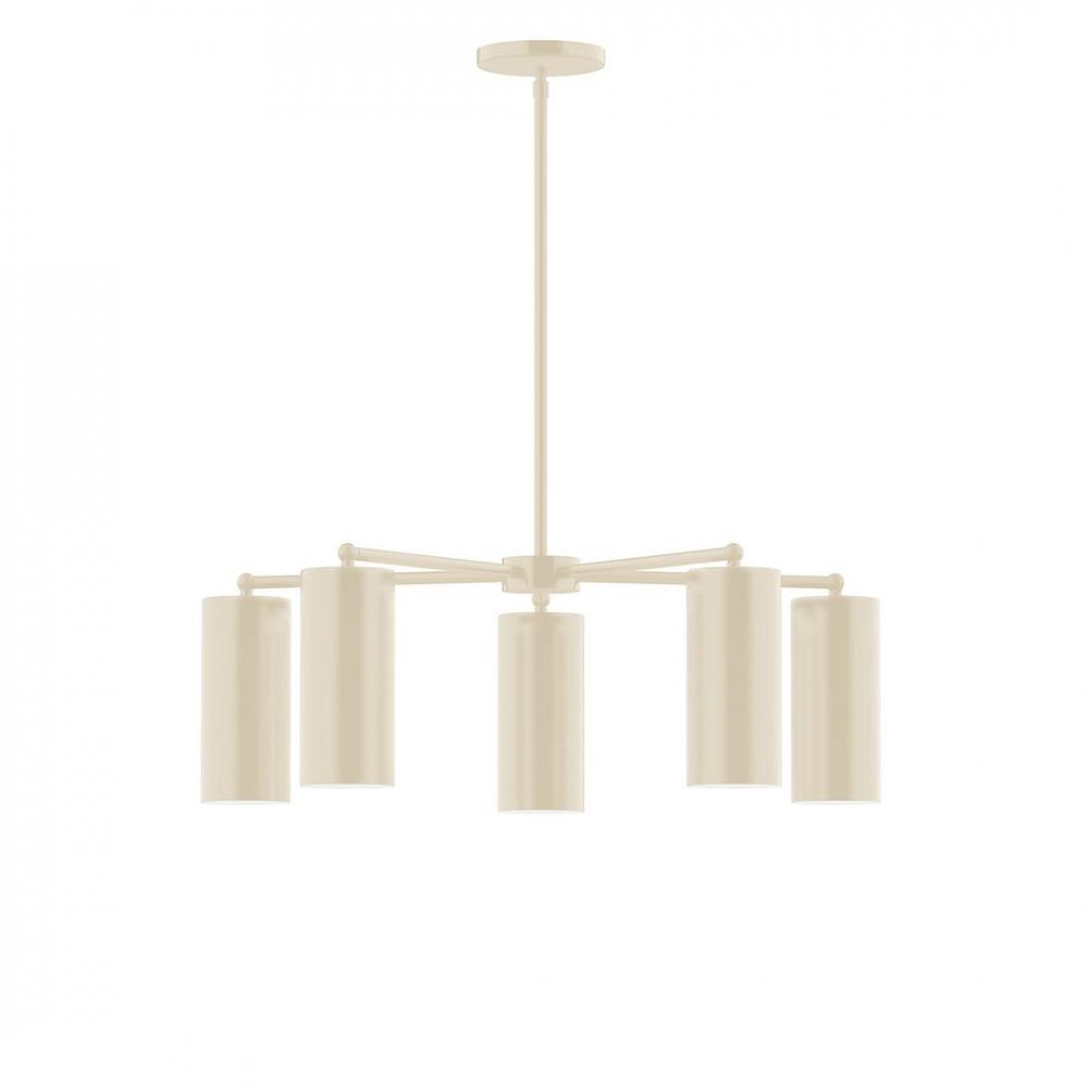 5-Light J-Series Chandelier, Cream