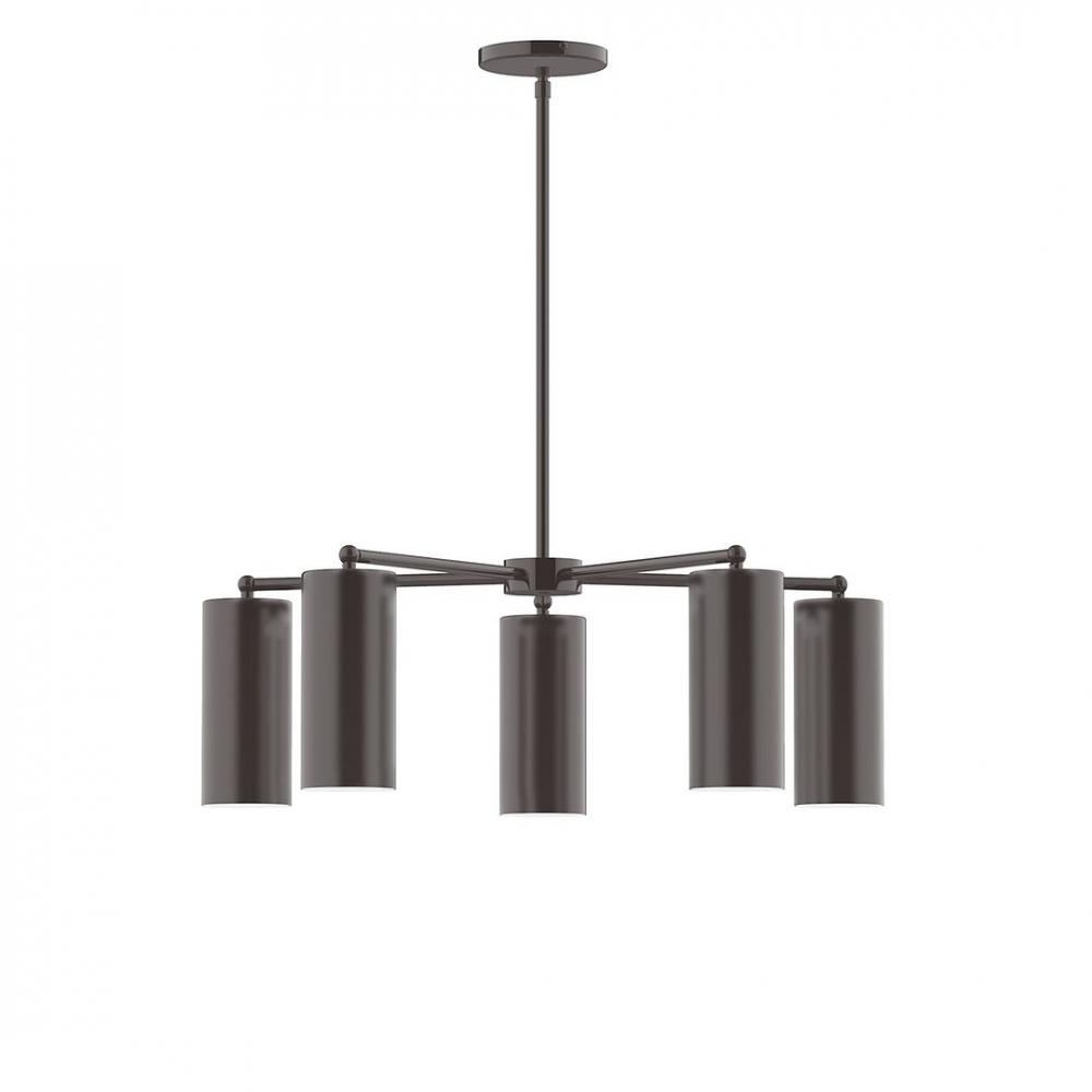 5-Light J-Series Chandelier, Architectural Bronze