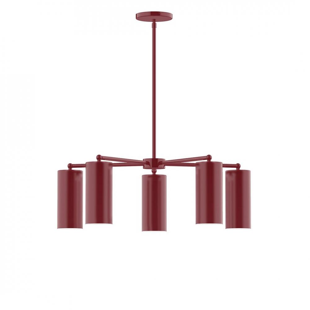 5-Light J-Series Chandelier, Barn Red