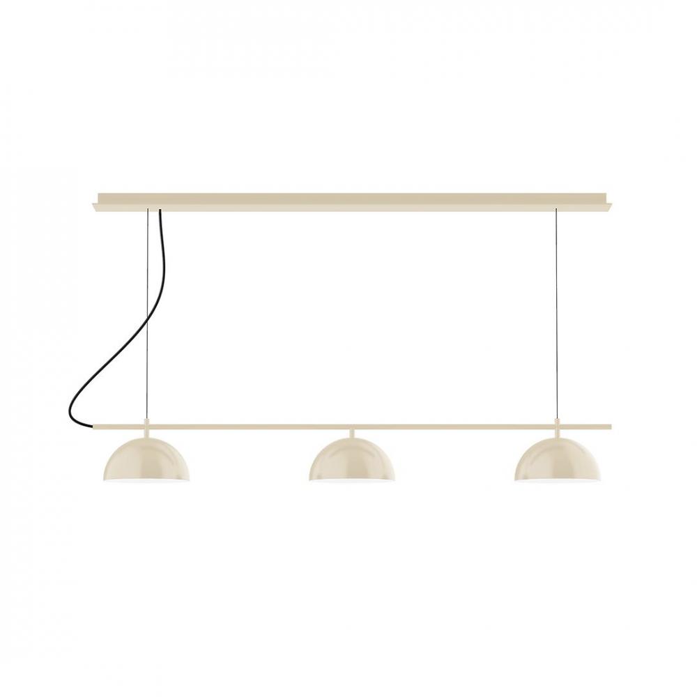 3-Light Linear Axis LED Chandelier with White SJT Cord, Terracotta