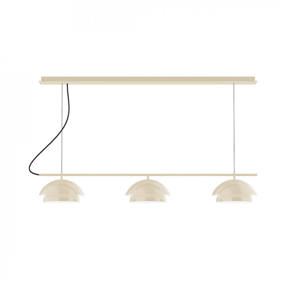 2-Light Linear Axis LED Chandelier with White SJT Cord, Terracotta