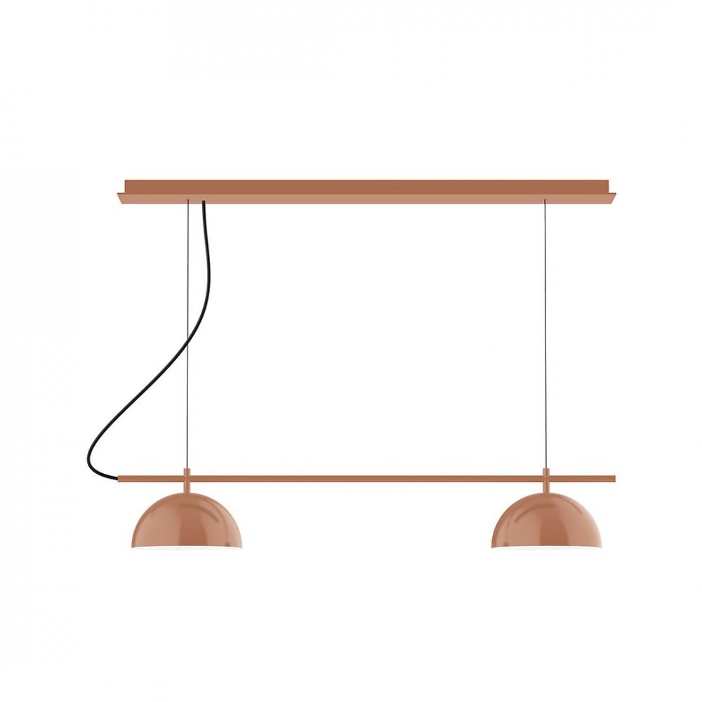 3-Light Linear Axis LED Chandelier, Terracotta