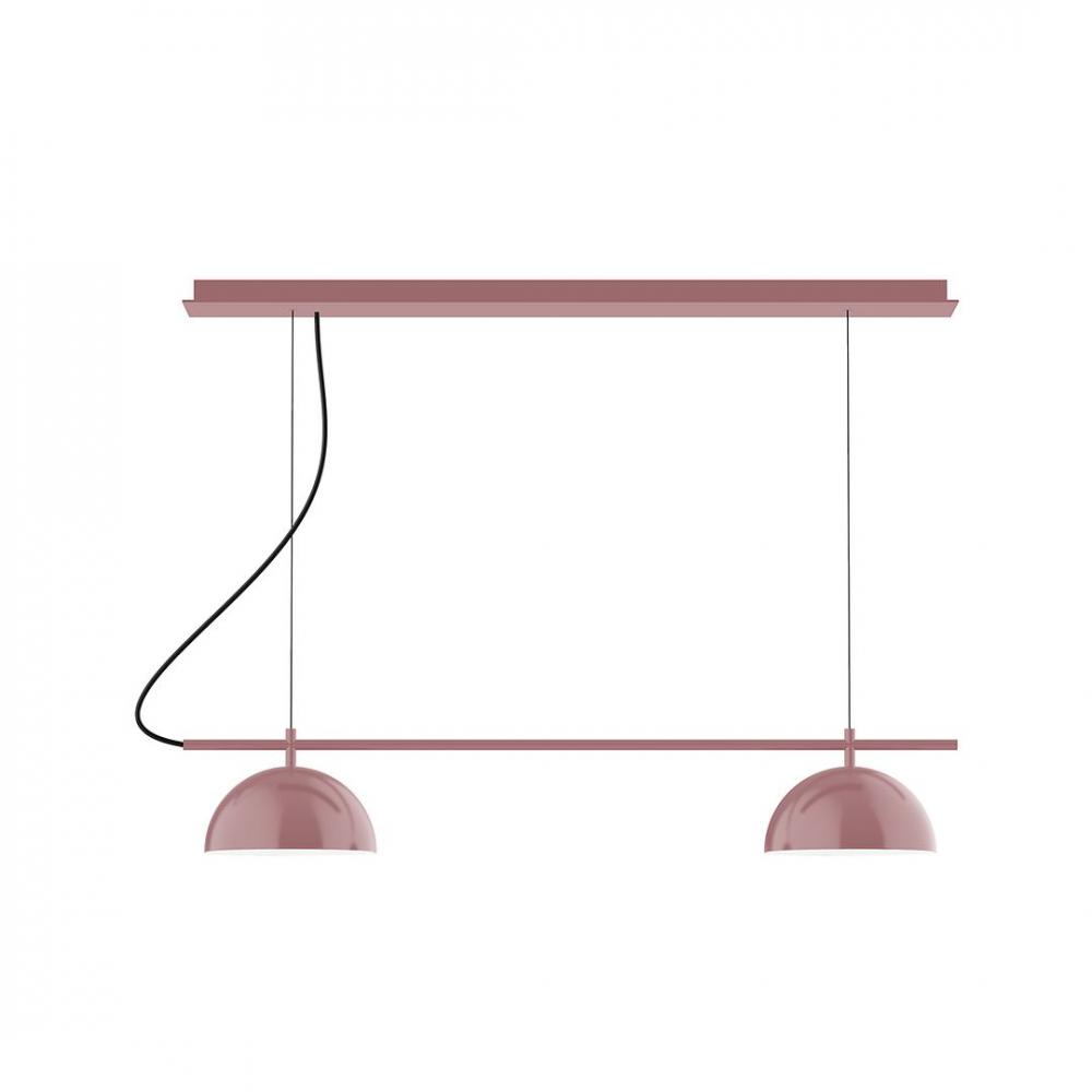 3-Light Linear Axis LED Chandelier, Mauve