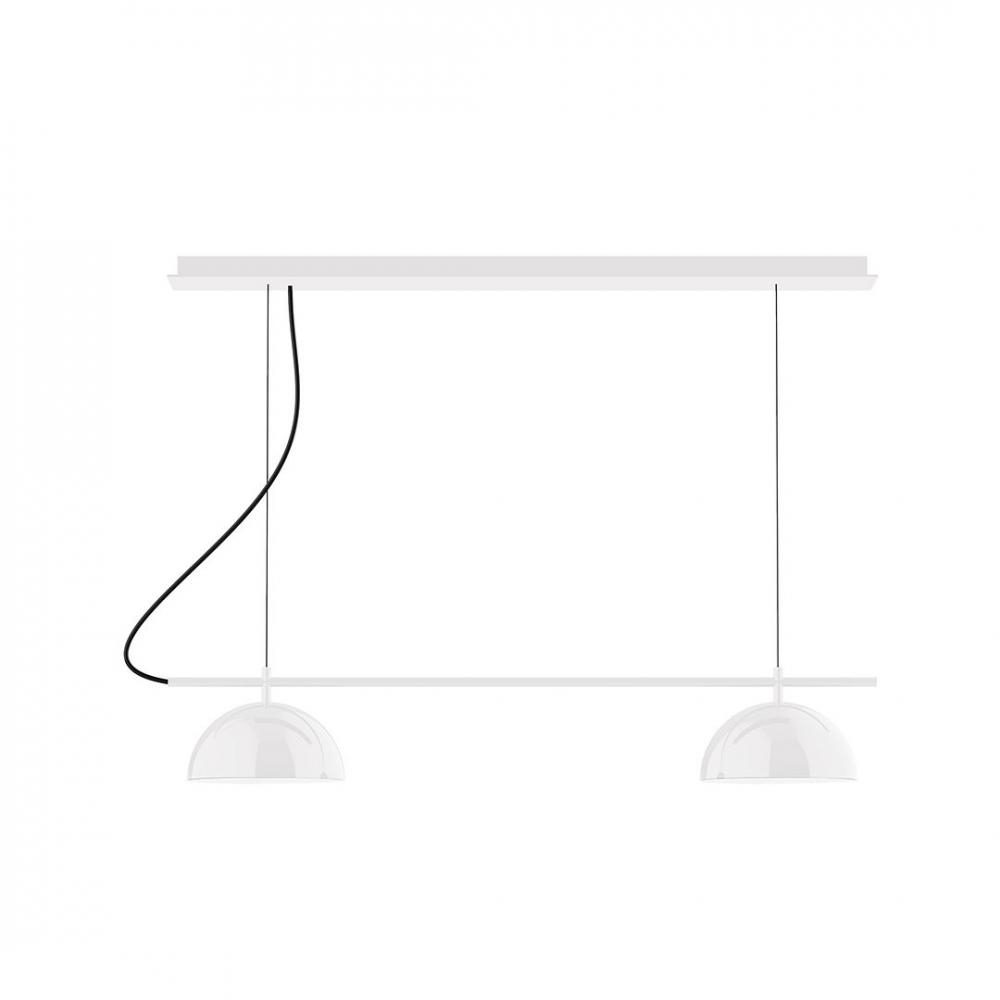 3-Light Linear Axis LED Chandelier with White SJT Cord, White