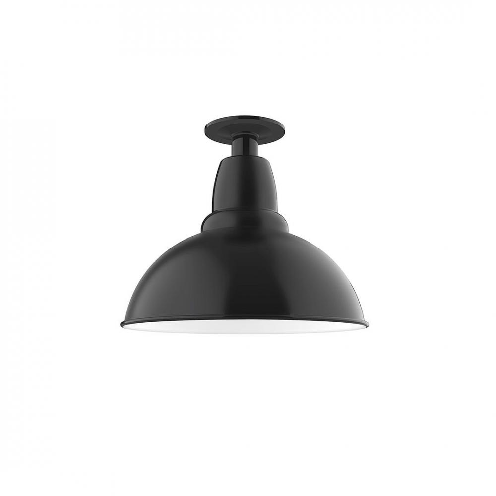 12" Cafe Flush Mount Light in Black