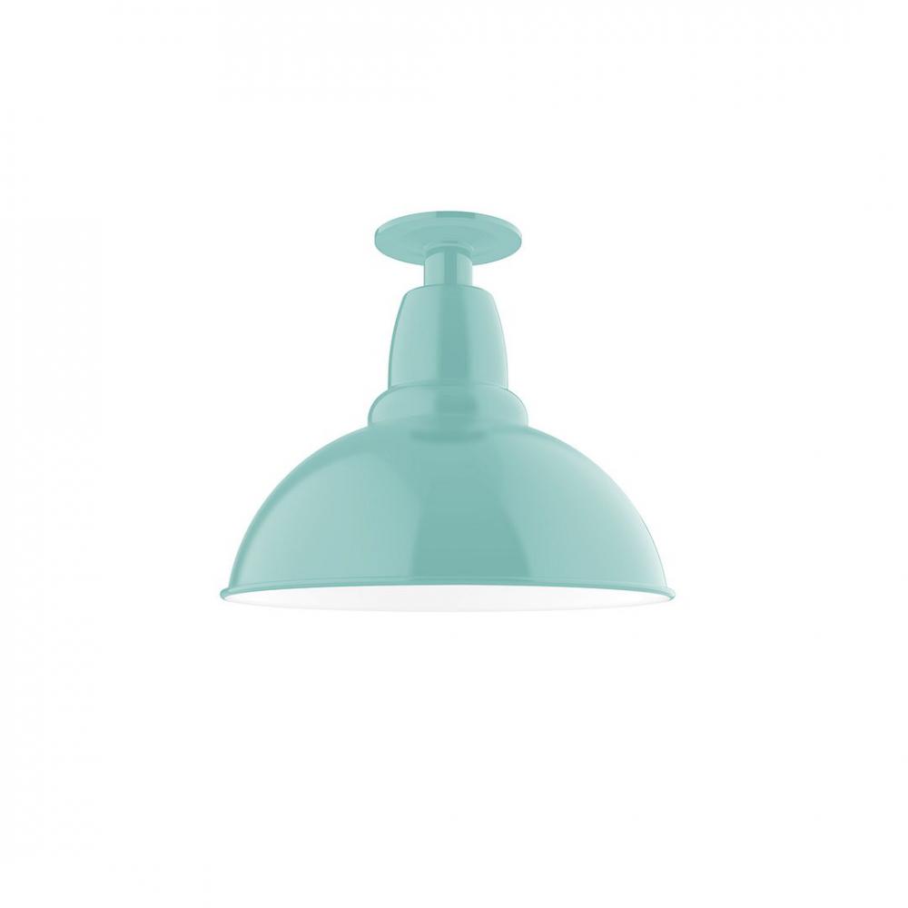 12" Cafe Flush Mount Light in Sea Green