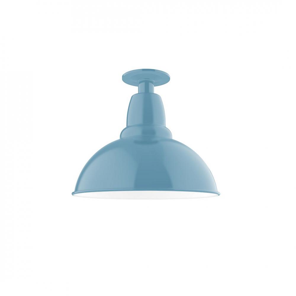 12" Cafe Flush Mount Light in Light Blue