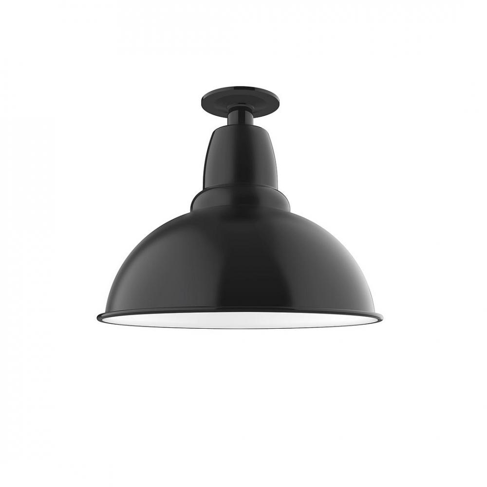 14" Cafe Flush Mount Light in Black