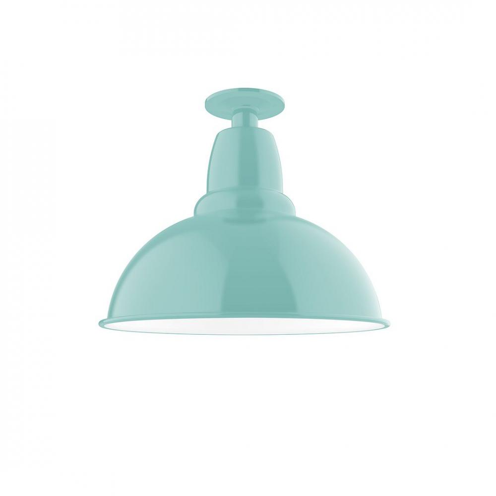 14" Cafe Flush Mount Light in Sea Green