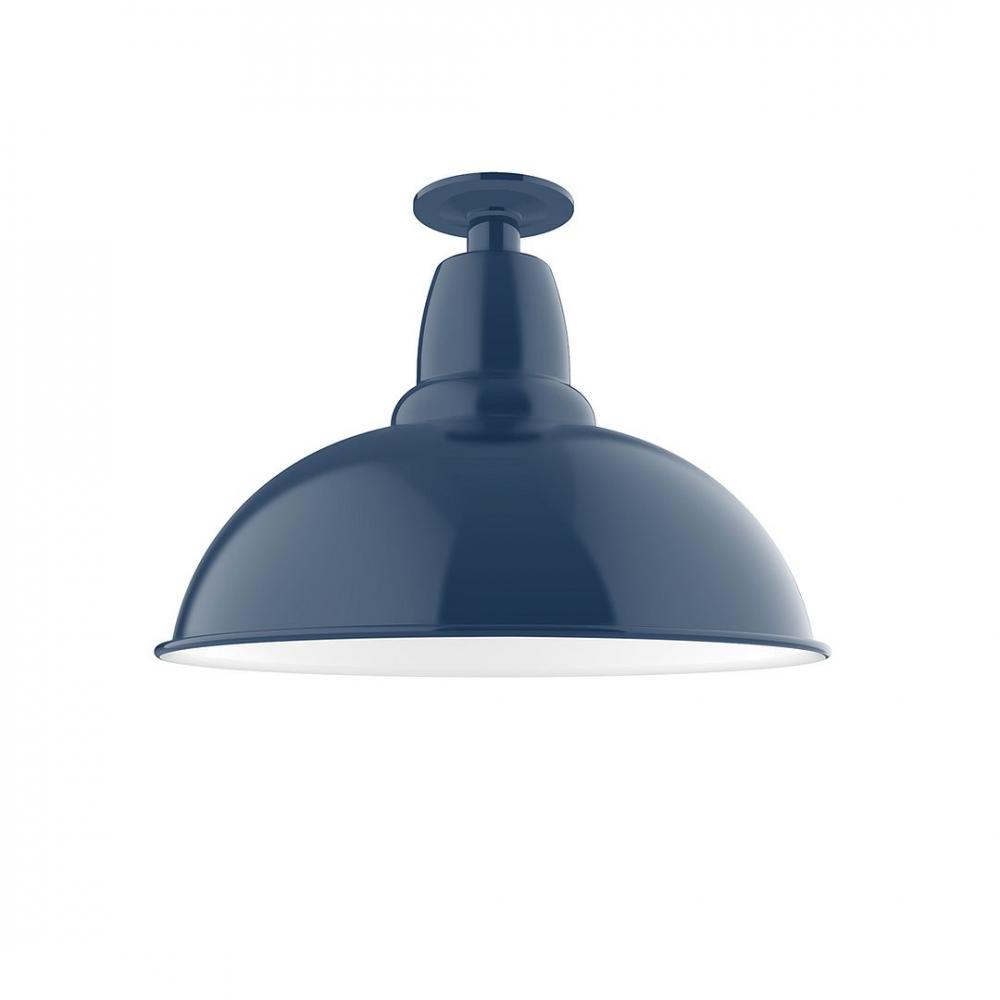 16" Cafe Flush Mount Light in Navy