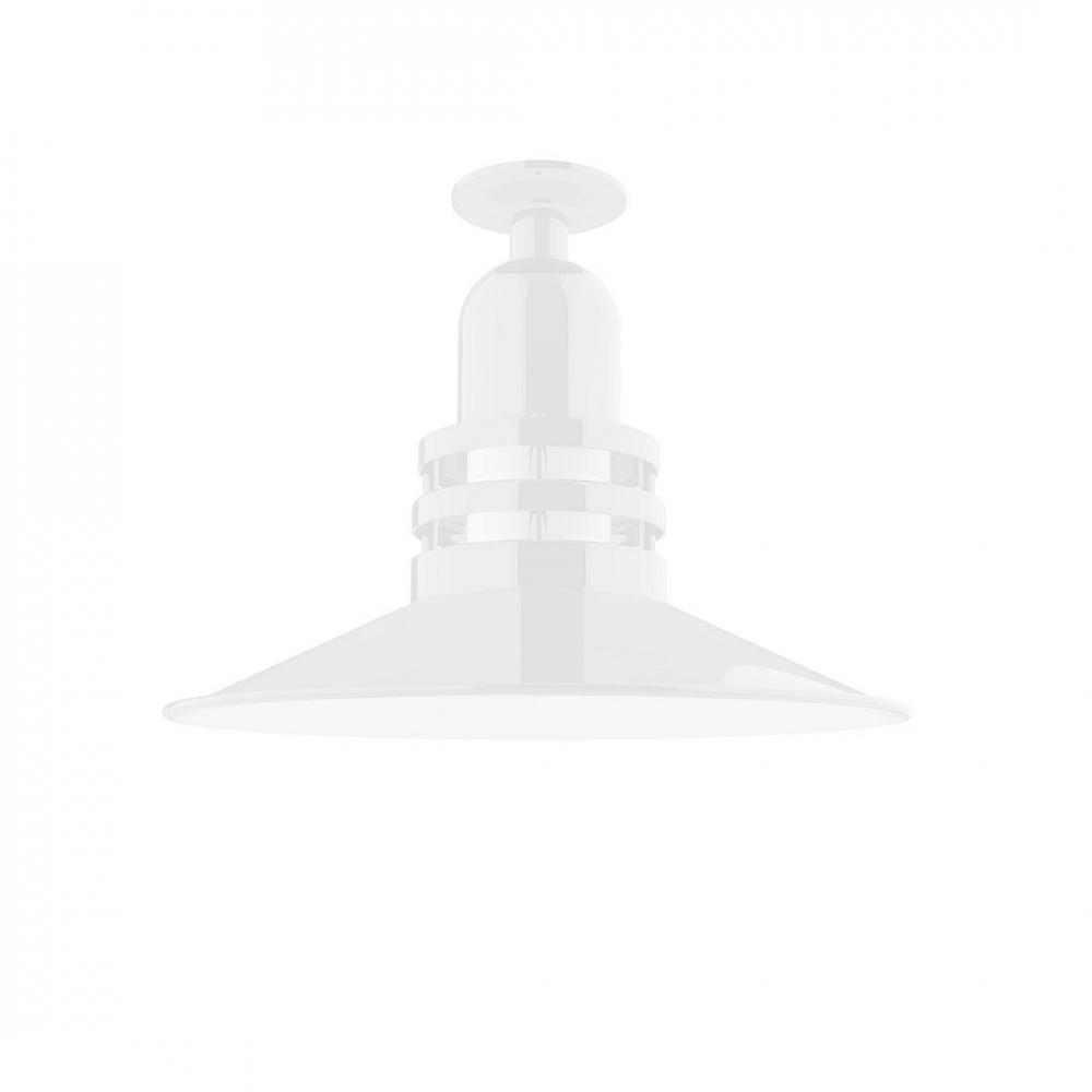 Atomic 16" Flush Mount Light with Frosted Glass in White