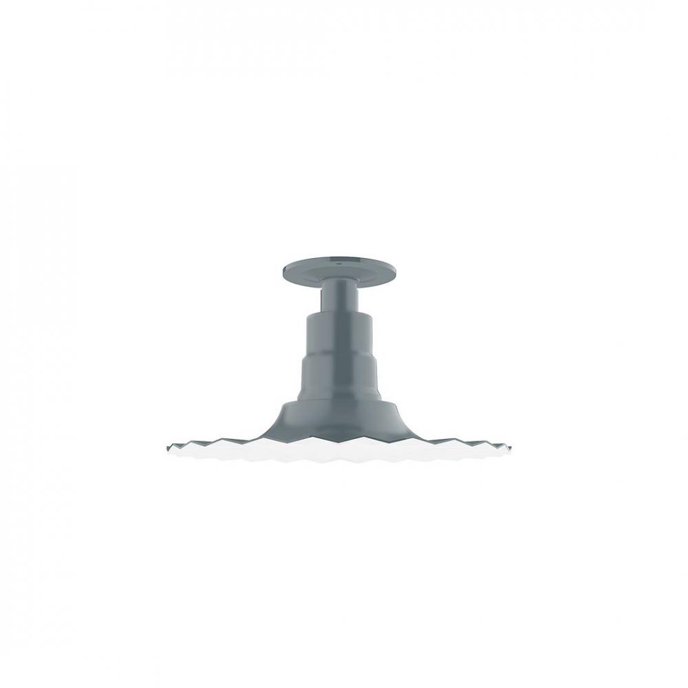 12" Radial shade, Flush Mount Light ceiling light, Slate Gray