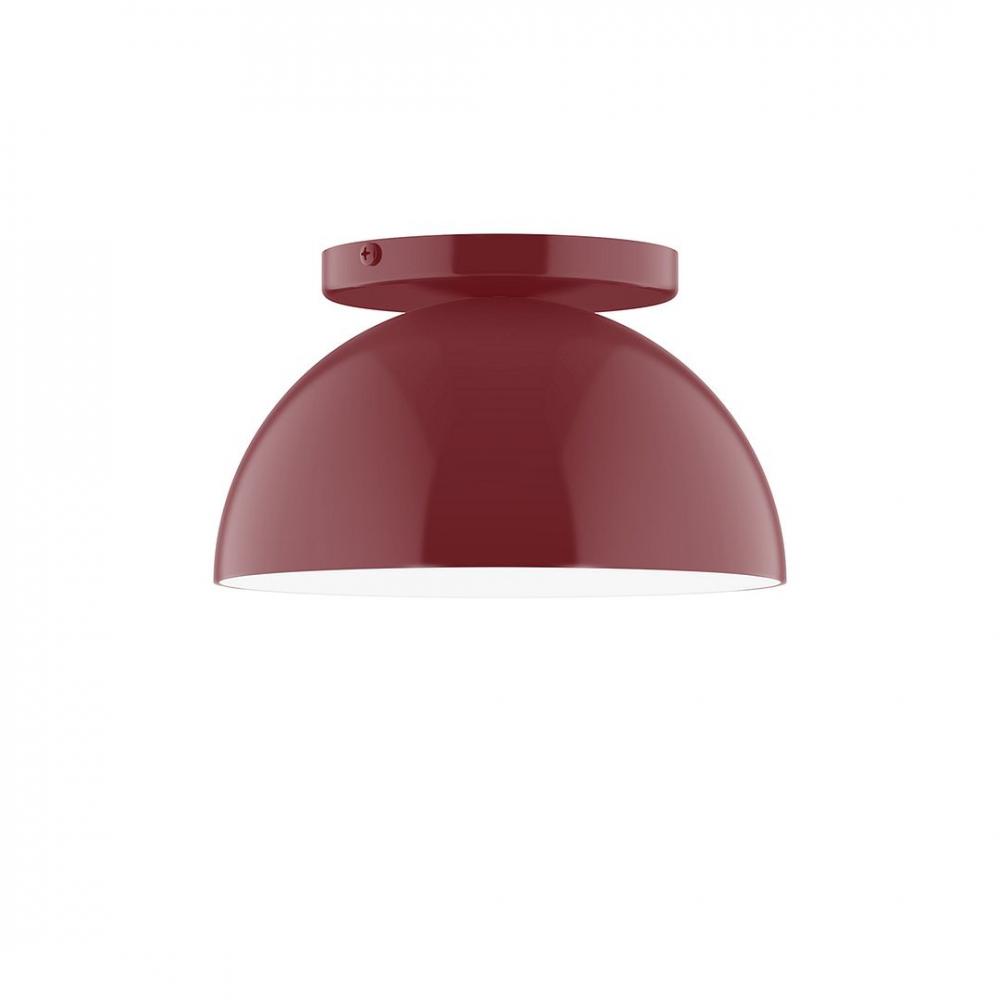 8" Axis Mini Dome LED Flush Mount, Barn Red