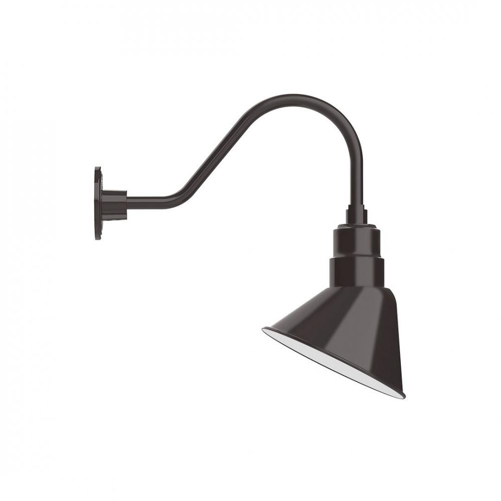 10" Angle shade LED Gooseneck Wall Mount with swivel, Architectural Bronze