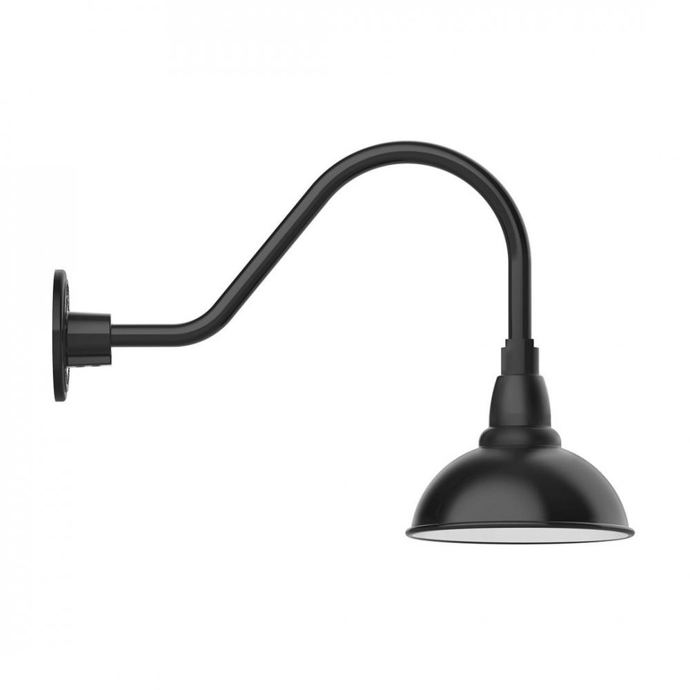 8" Cafe shade, LED Gooseneck Wall Mount, Black