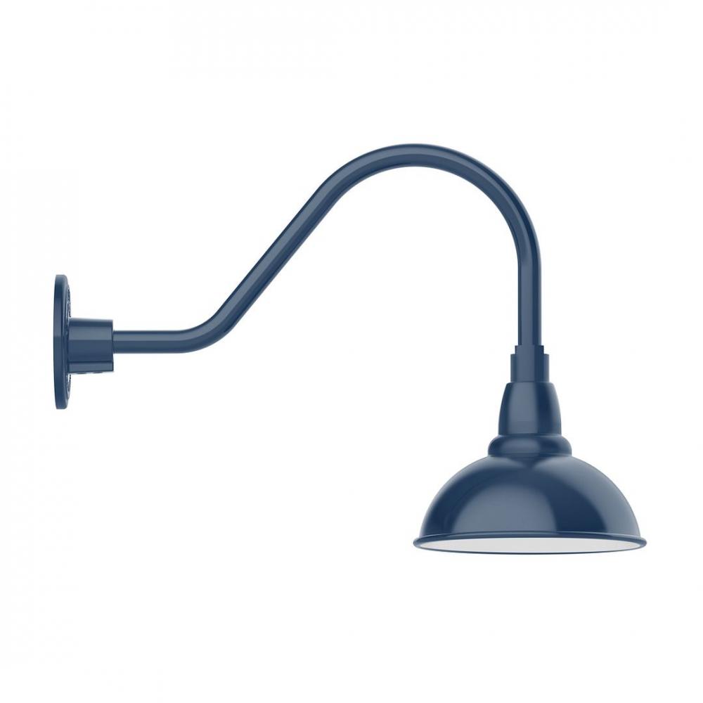 8" Cafe shade, LED Gooseneck Wall Mount, Navy