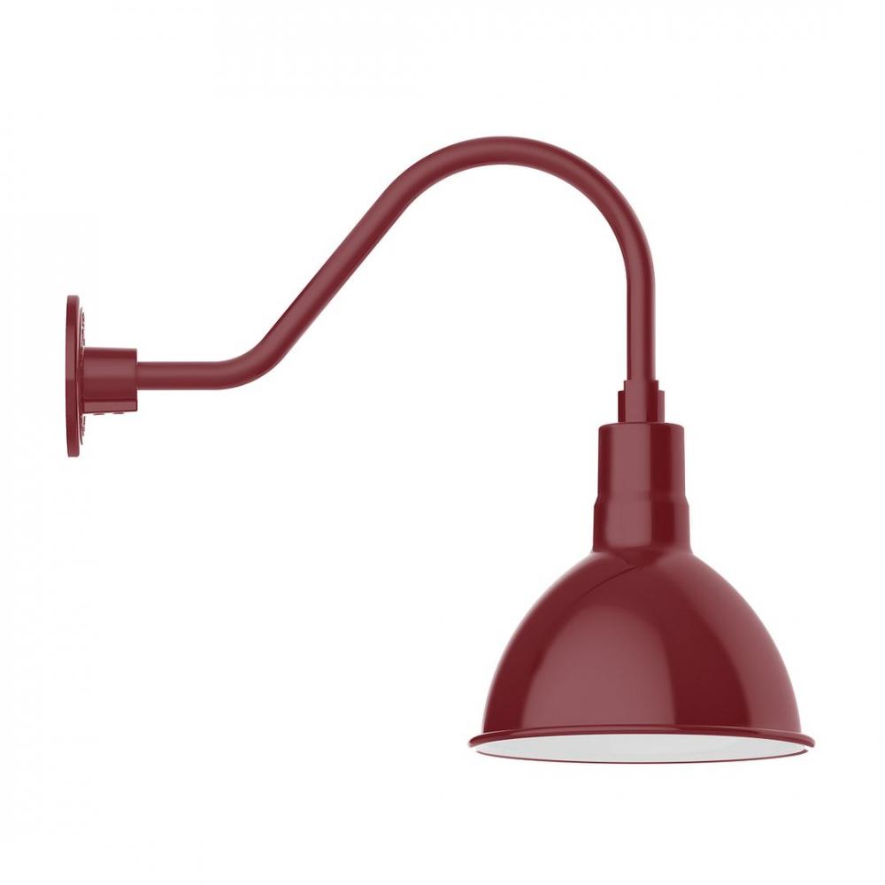 10" Deep Bowl shade, LED Gooseneck Wall Mount, Barn Red