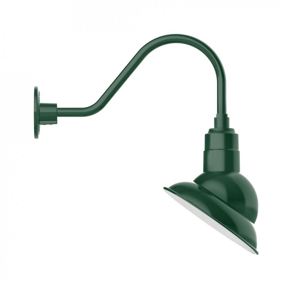 10" Emblem shade LED Gooseneck Wall Mount with swivel, Forest Green